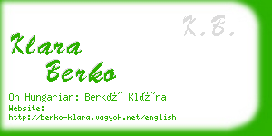 klara berko business card